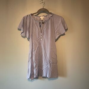 H&M Blue and White Pinstripe Top